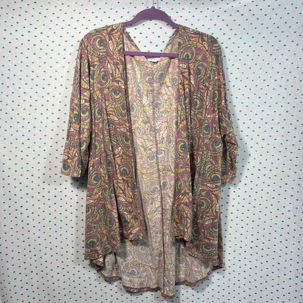 LulaRoe Lightweight Multi-Colored Geometric Pattern Pull-On Cover Up